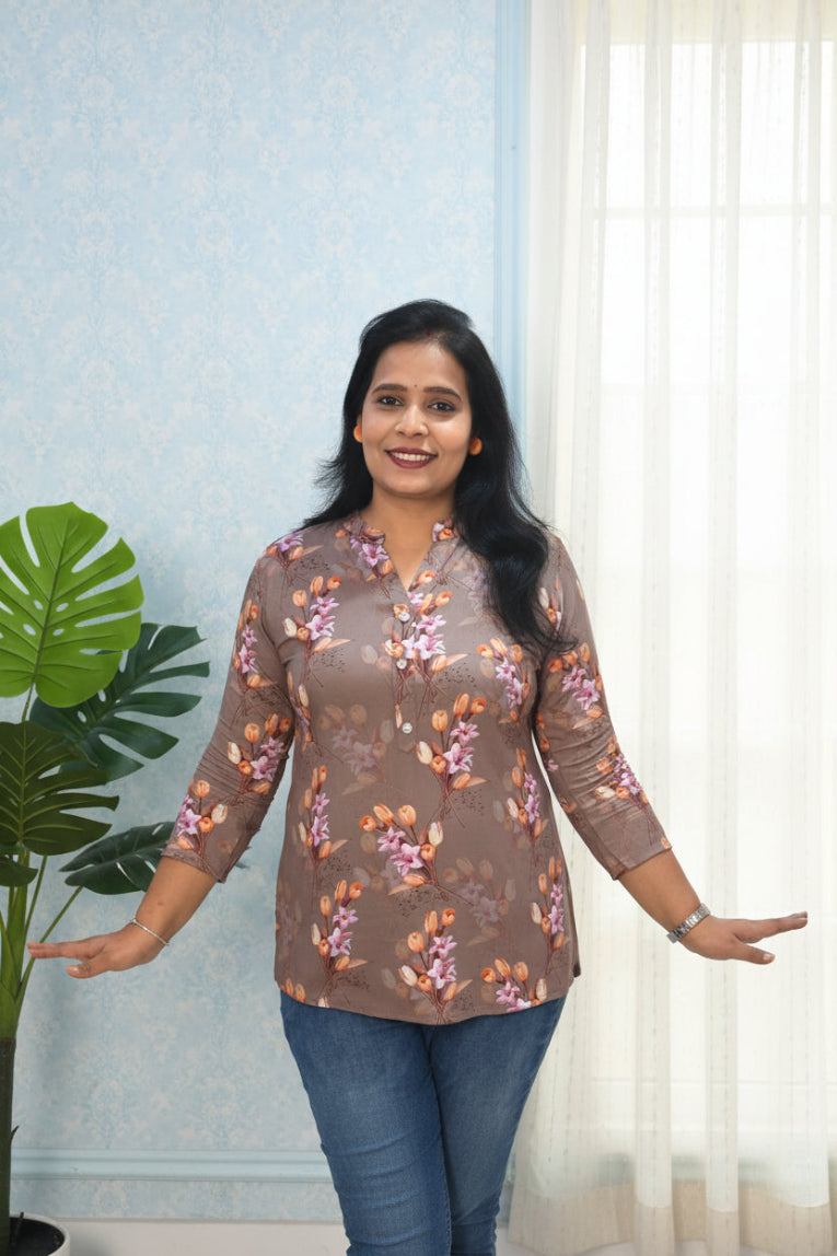 TAUPE AURA SHORT KURTI