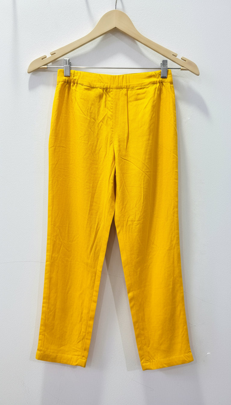 MUSTARD ZARI EMBROIDERED VISCOSE SUIT SET