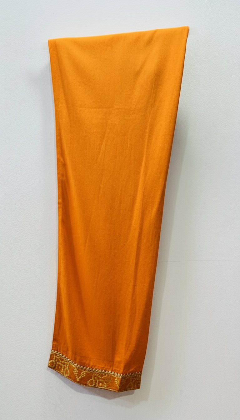 MUSTARD RAYON EMBROIDERED SUIT SET