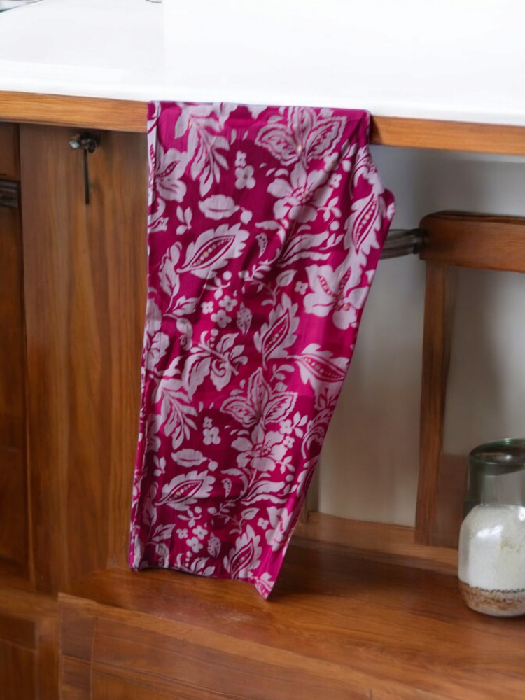 FLORAL PINK A-LINE KURTA WITH PALAZZOS