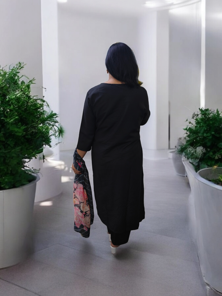 STUNNING BLACK RADIANCE EMBROIDERED SUIT SET