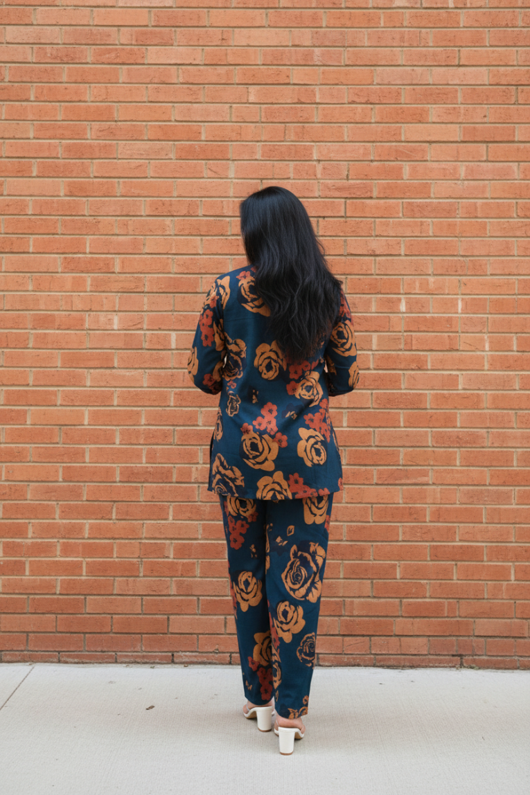 FLORAL PRINTED RAYON CO-ORD SET