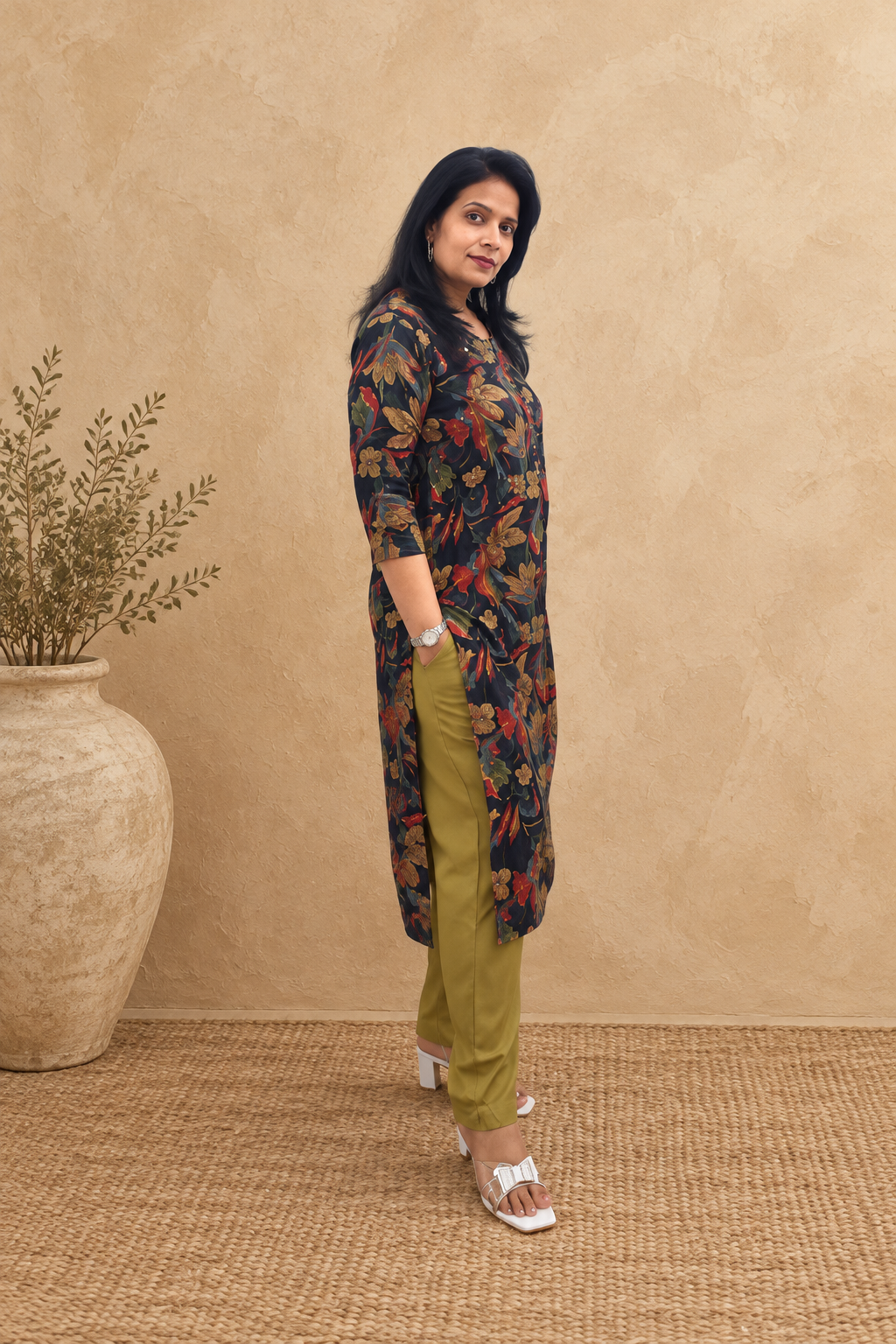 Green Muslin Suit Set 