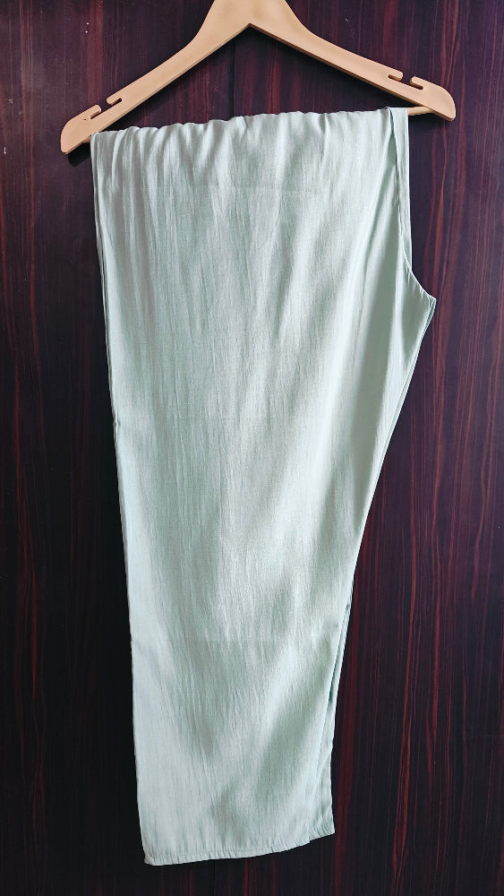 PISTA GREEN EMBRODERED DOLA SILK KURTA SET