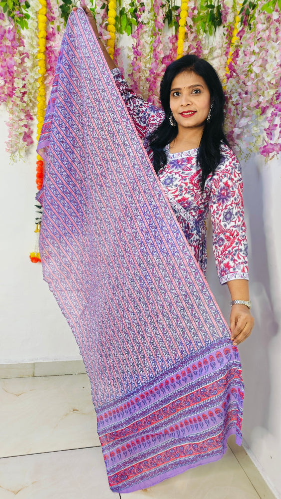 FLORAL PRINTED ANARKALI WITH TROUSERS AND DUPATTA