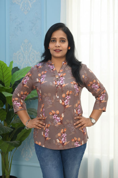 Taupe Aura Short Kurti for Women