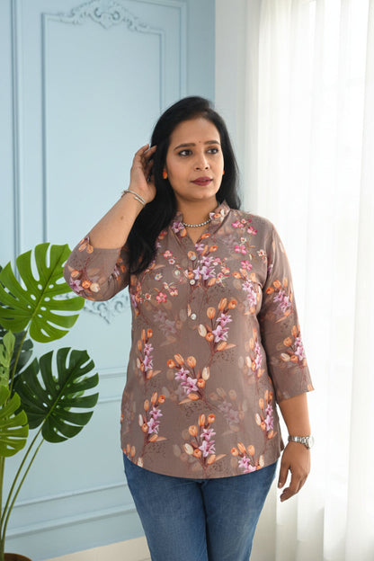 Taupe Aura Short Kurti for Women