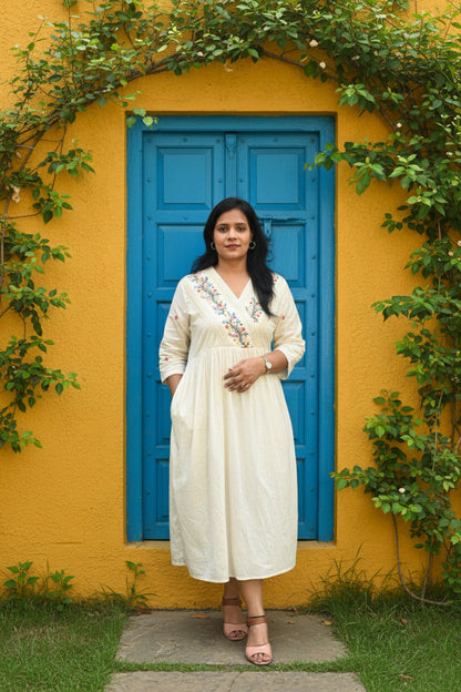 Embroidered Mul Cotton Kurti for Women