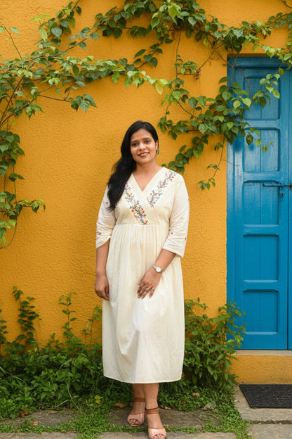 Embroidered Mul Cotton Kurti for Women