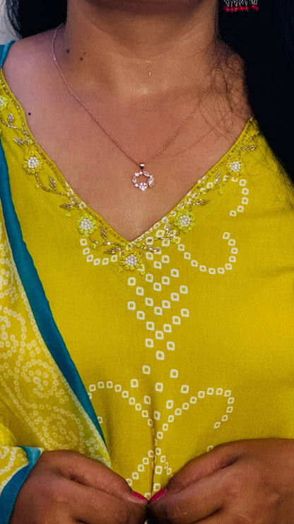 Yellow & Blue Ombre Viscose Rayon Suit Set