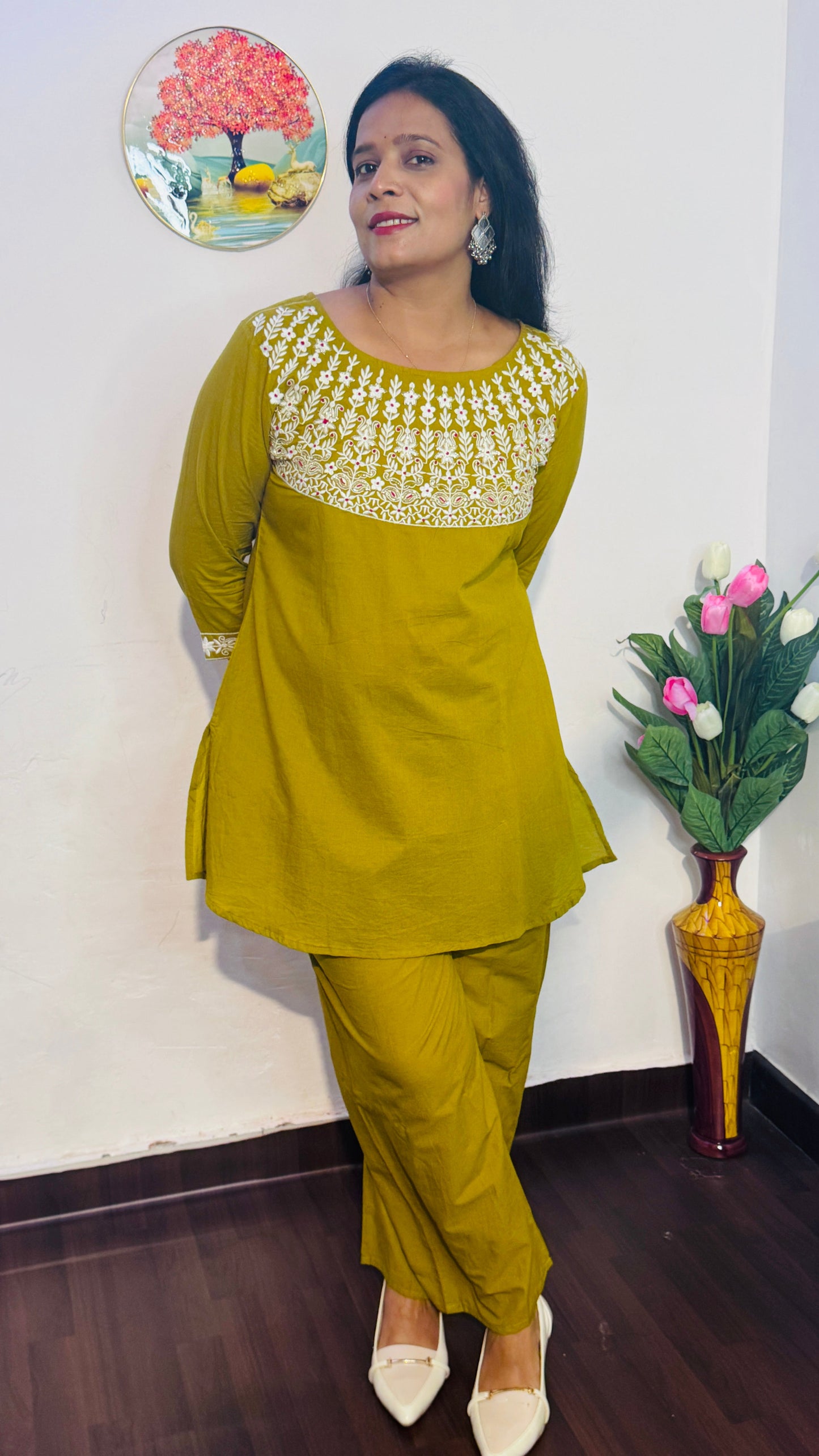 HEENA GREEN EMBROIDERED CO-ORD SET