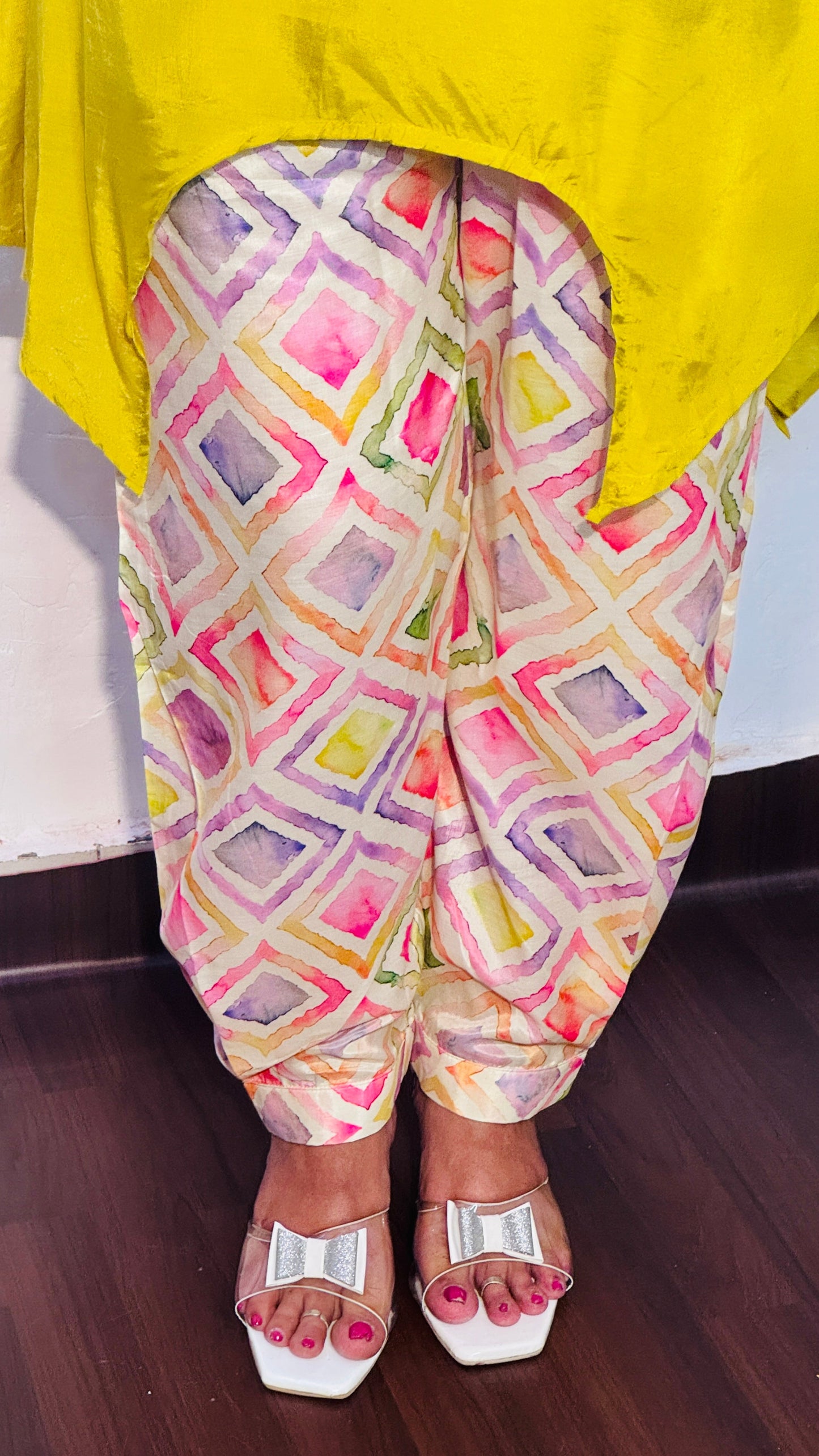 ROMAN SLIK EMBROIDERED HALDI YELLOW CO-ORD SET