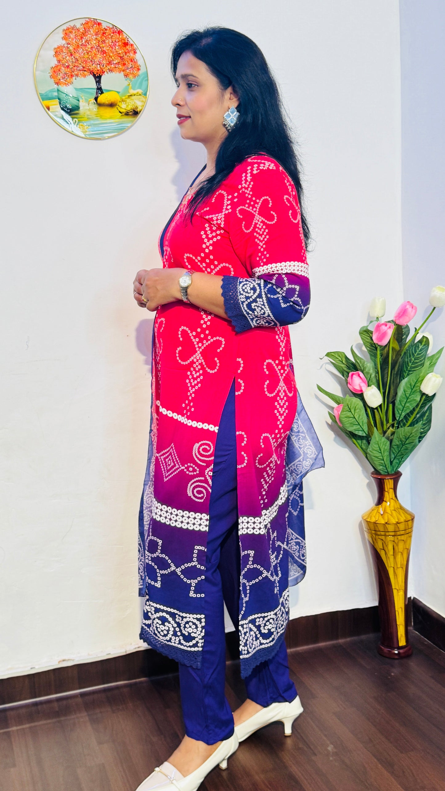 GREEN & BLUE OMBRE VISCOSE RAYON  SUIT SET
