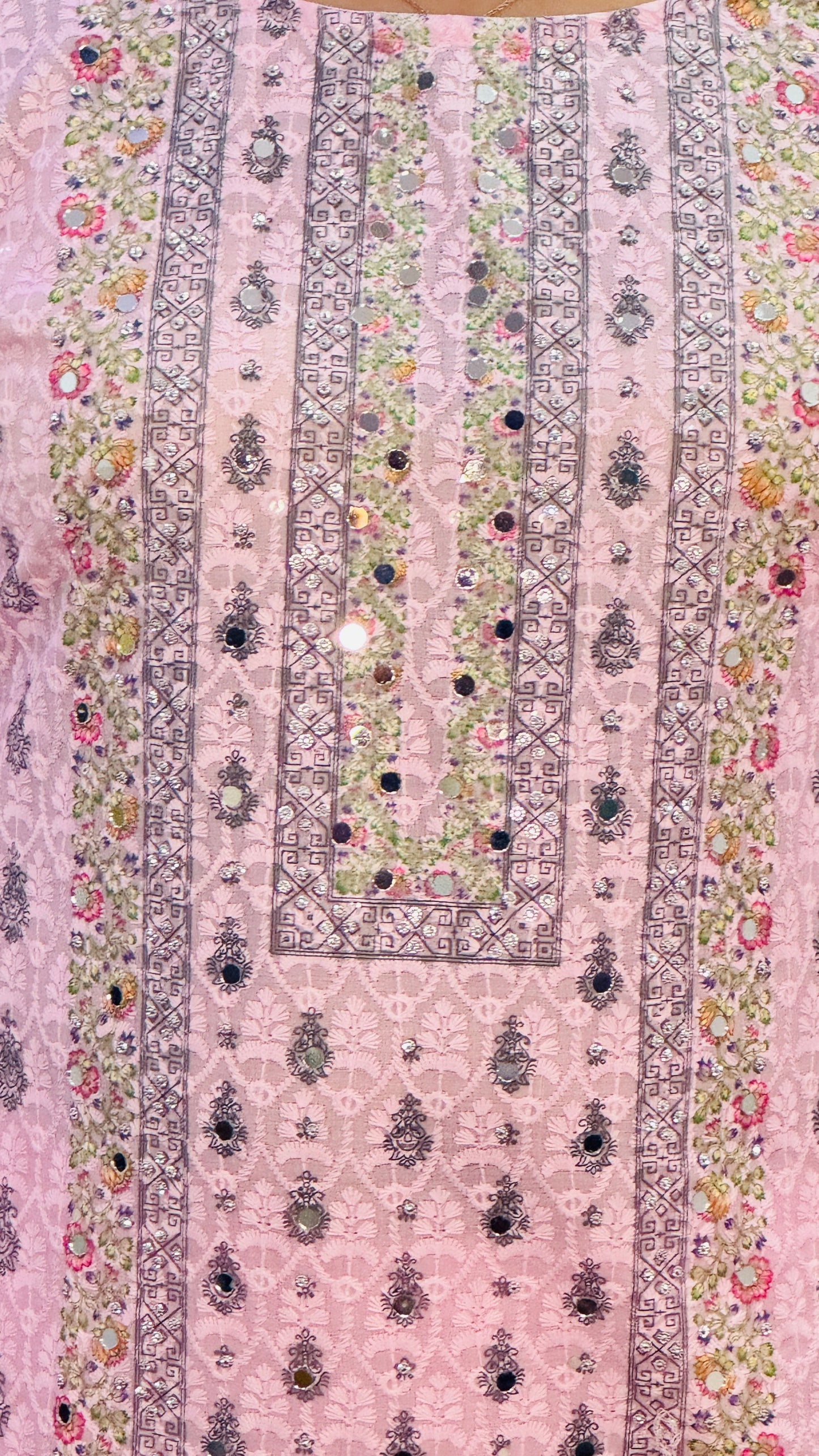 COTTON  SIFLY PINK  SUIT SET WITH MIRROR WORK | BHAVIAURA