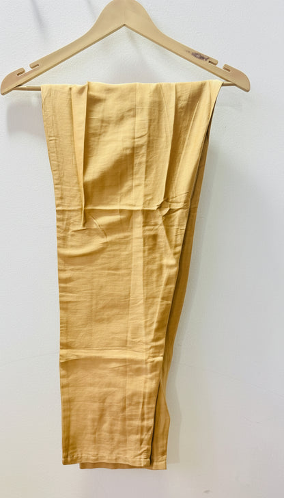 Beige Linen Suit with French Knot Hand Embroidery