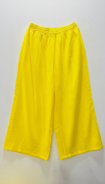 Lemon Yellow Embroidered Rayon Co-Ord Set