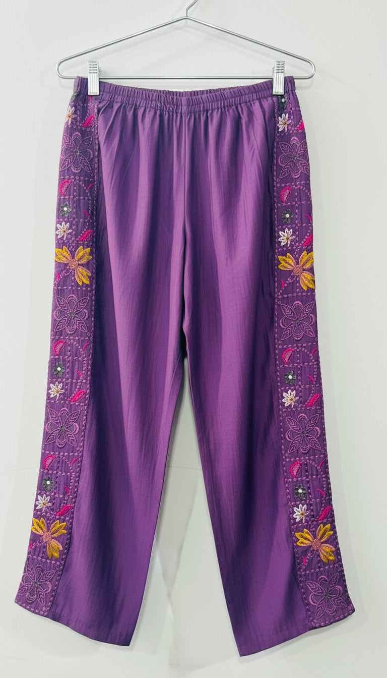 DEEP PURPLE VATICAN SILK EMBROIDERED CO-ORD SET