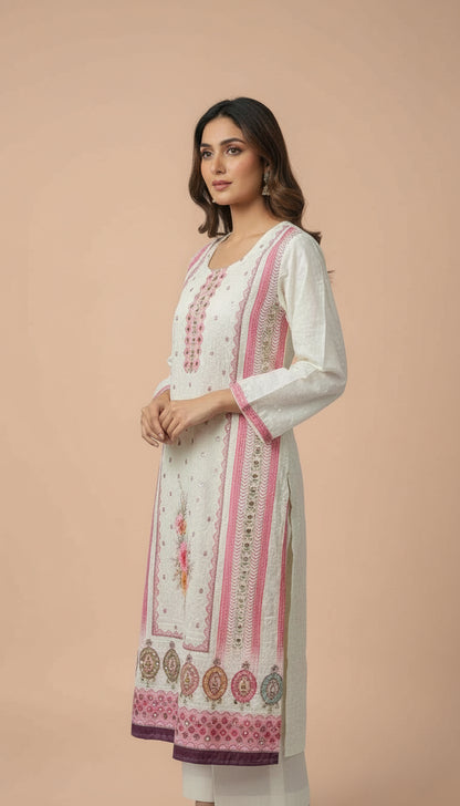 Sifly White Cotton Suit Set
