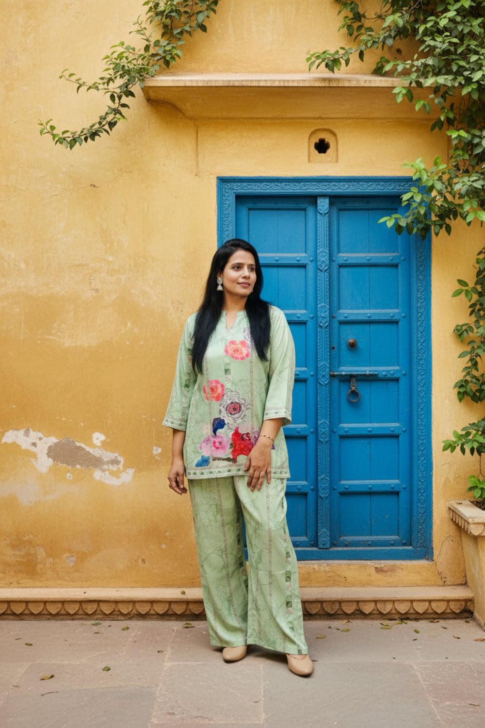 Green Cotton Co-Ord Set 