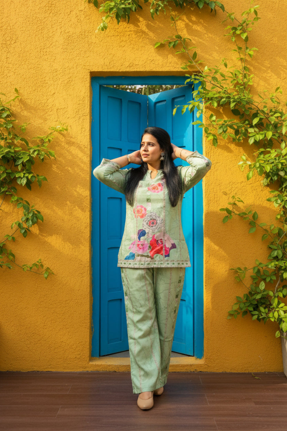 Green Cotton Co-Ord Set 
