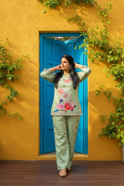Green Cotton Co-Ord Set 