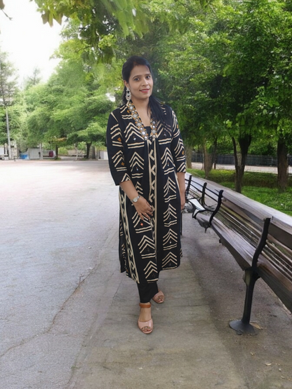 Black Kurta Set with Real Mirror Work