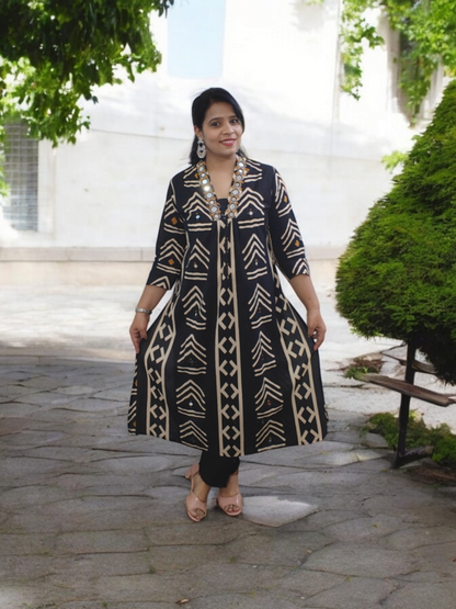 Black Kurta Set with Real Mirror Work