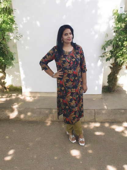 Printed Floral Muslin Suit Set