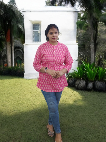 Bagru Print Cotton Short Top