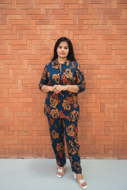 Floral Printed Rayon Co-Ord Set for Women